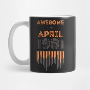 Awesome Since April 1981, 40 years old, 40th Birthday Gift Mug